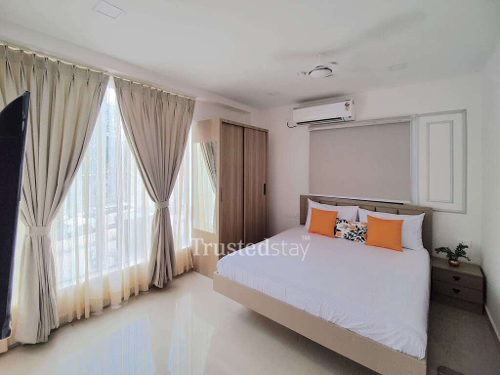 Bedroom of Plot 47 Trustedstay Service Apartment in Kondapur